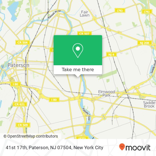 Mapa de 41st 17th, Paterson, NJ 07504