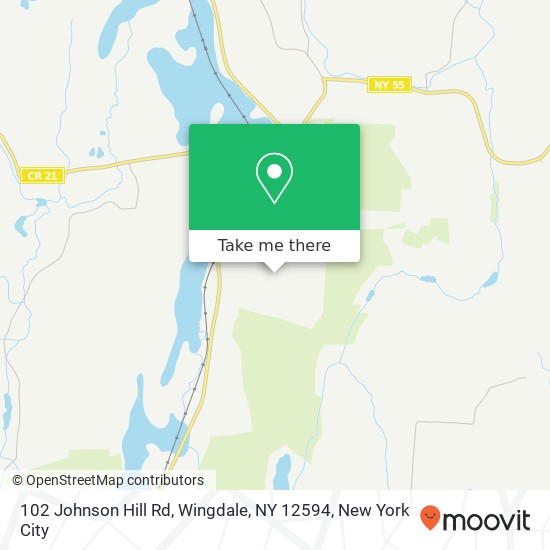 Mapa de 102 Johnson Hill Rd, Wingdale, NY 12594