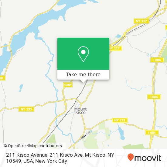 211 Kisco Avenue, 211 Kisco Ave, Mt Kisco, NY 10549, USA map