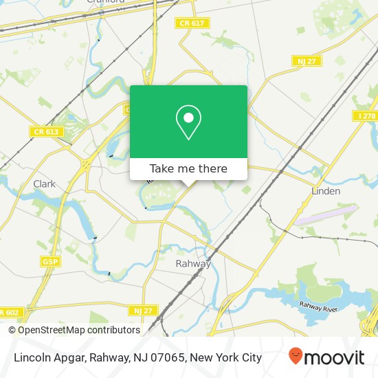 Mapa de Lincoln Apgar, Rahway, NJ 07065