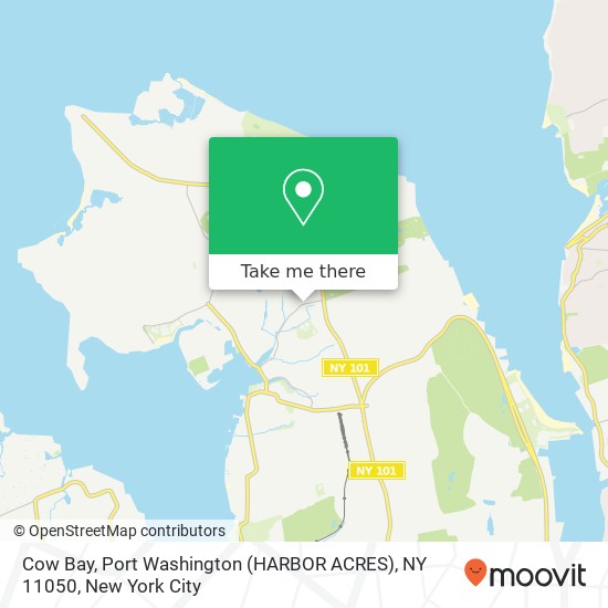 Mapa de Cow Bay, Port Washington (HARBOR ACRES), NY 11050