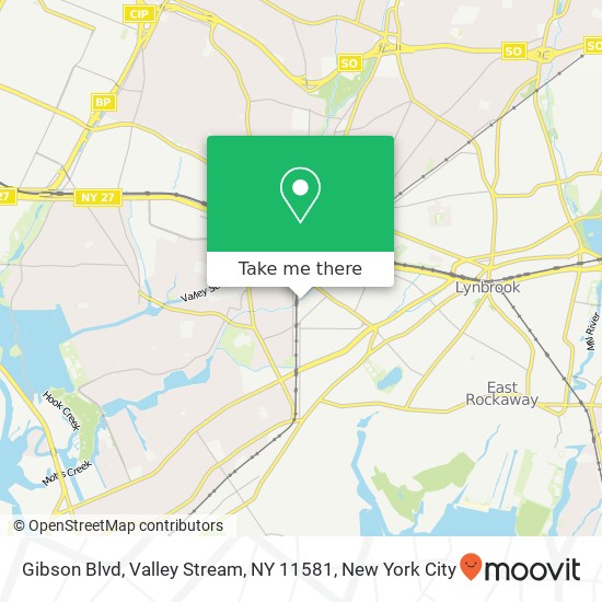 Mapa de Gibson Blvd, Valley Stream, NY 11581