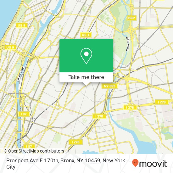 Mapa de Prospect Ave E 170th, Bronx, NY 10459