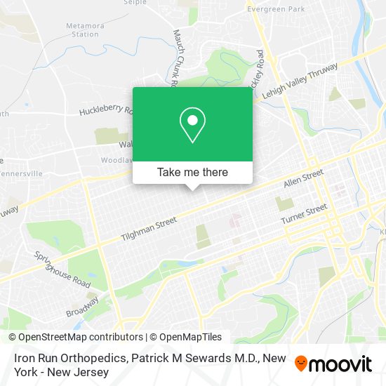 Mapa de Iron Run Orthopedics, Patrick M Sewards M.D.