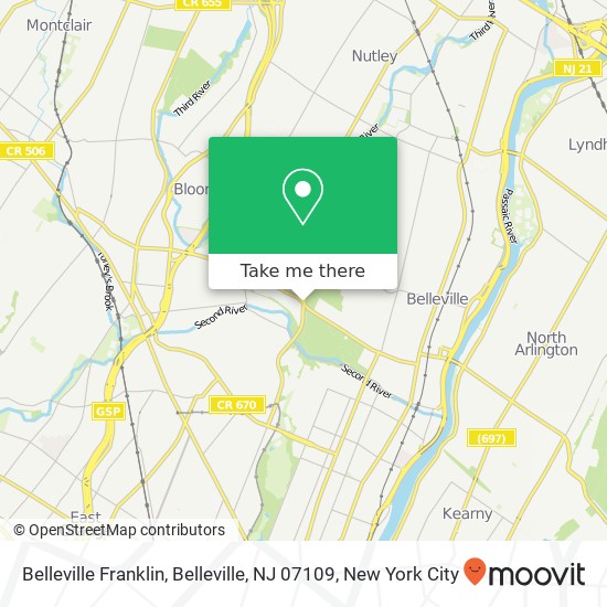 Mapa de Belleville Franklin, Belleville, NJ 07109