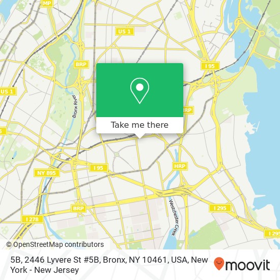 Mapa de 5B, 2446 Lyvere St #5B, Bronx, NY 10461, USA