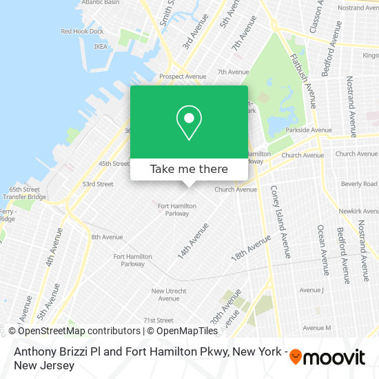 Anthony Brizzi Pl and Fort Hamilton Pkwy map