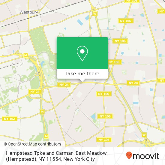 Mapa de Hempstead Tpke and Carman, East Meadow (Hempstead), NY 11554