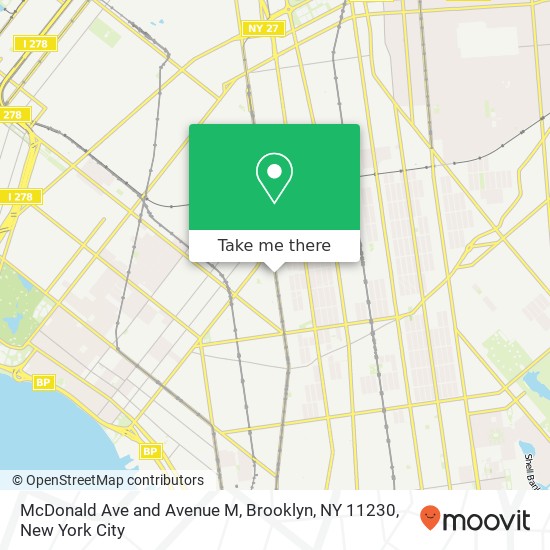 McDonald Ave and Avenue M, Brooklyn, NY 11230 map