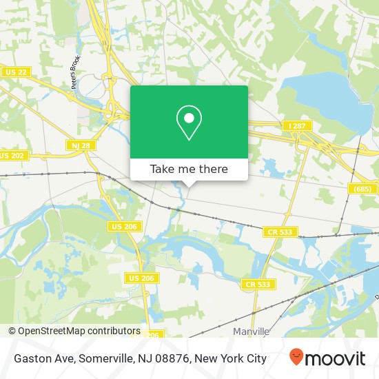 Mapa de Gaston Ave, Somerville, NJ 08876
