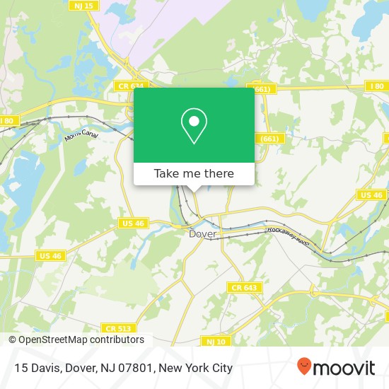 Mapa de 15 Davis, Dover, NJ 07801