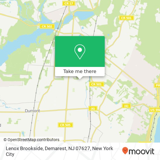 Mapa de Lenox Brookside, Demarest, NJ 07627