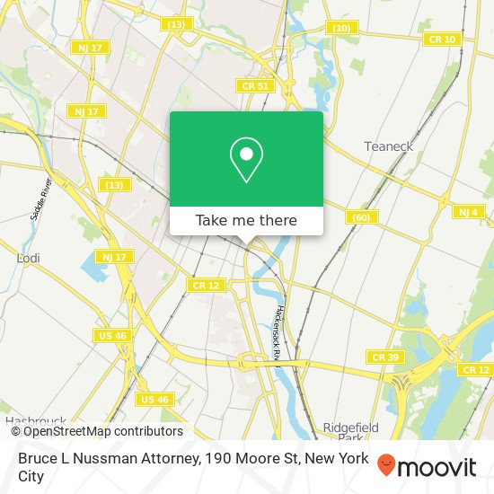 Mapa de Bruce L Nussman Attorney, 190 Moore St