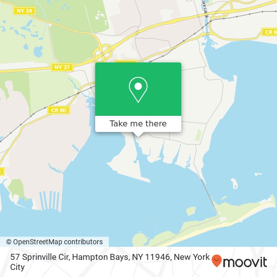 Mapa de 57 Sprinville Cir, Hampton Bays, NY 11946
