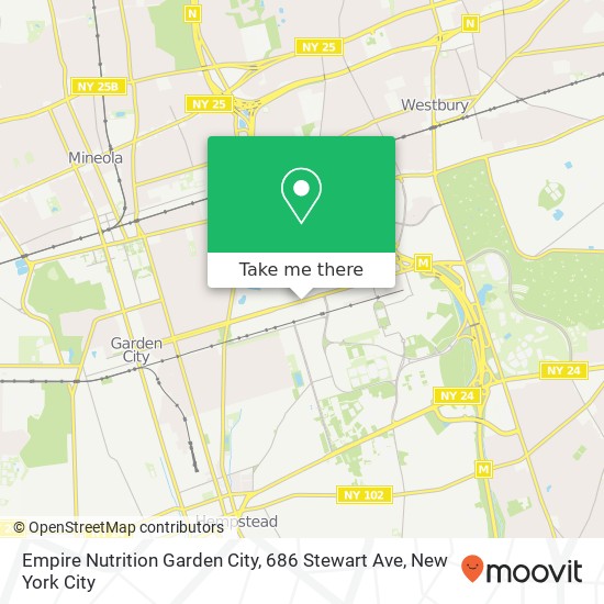 Mapa de Empire Nutrition Garden City, 686 Stewart Ave
