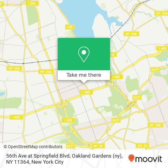 56th Ave at Springfield Blvd, Oakland Gardens (ny), NY 11364 map