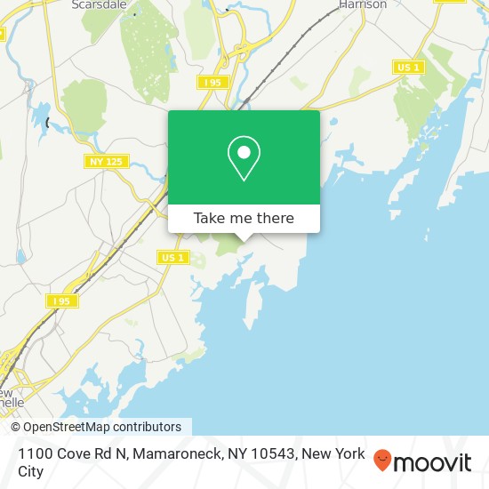Mapa de 1100 Cove Rd N, Mamaroneck, NY 10543