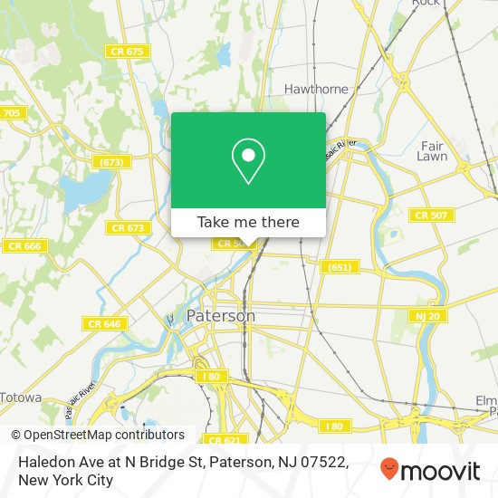 Mapa de Haledon Ave at N Bridge St, Paterson, NJ 07522