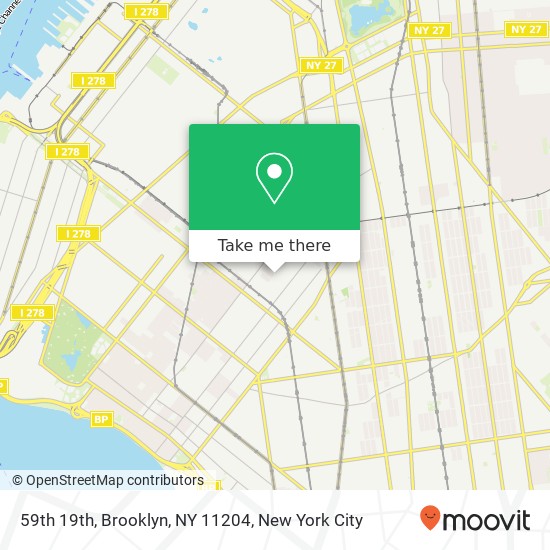 Mapa de 59th 19th, Brooklyn, NY 11204