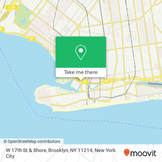 Mapa de W 17th St & Shore, Brooklyn, NY 11214