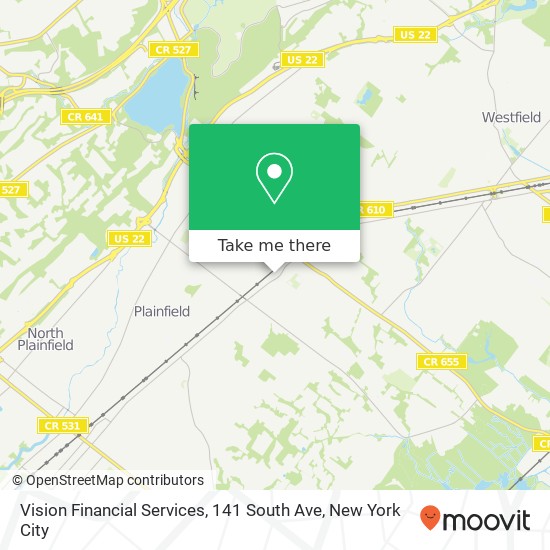 Mapa de Vision Financial Services, 141 South Ave