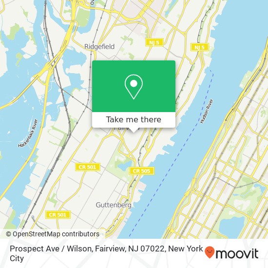 Prospect Ave / Wilson, Fairview, NJ 07022 map