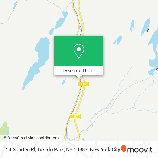 Mapa de 14 Sparten Pl, Tuxedo Park, NY 10987