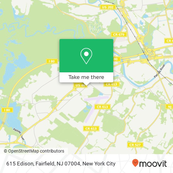 Mapa de 615 Edison, Fairfield, NJ 07004