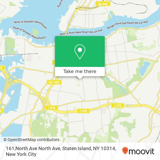 Mapa de 161,North Ave North Ave, Staten Island, NY 10314