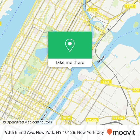 Mapa de 90th E End Ave, New York, NY 10128