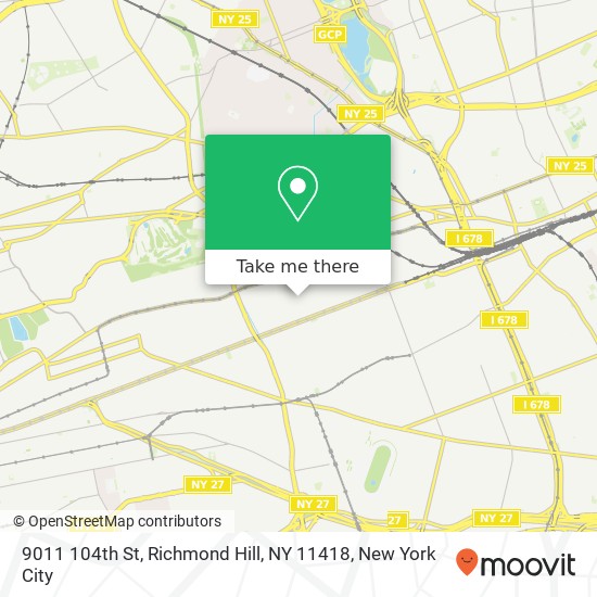 Mapa de 9011 104th St, Richmond Hill, NY 11418