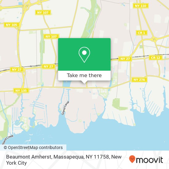 Mapa de Beaumont Amherst, Massapequa, NY 11758