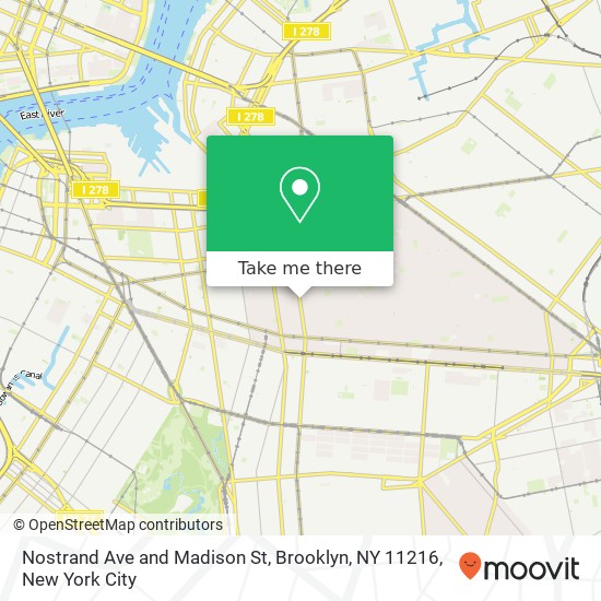 Mapa de Nostrand Ave and Madison St, Brooklyn, NY 11216