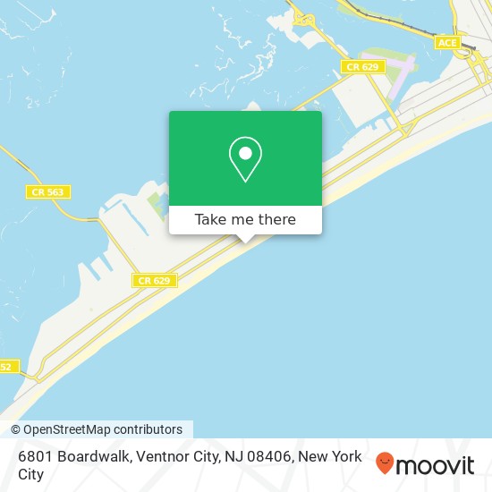 Mapa de 6801 Boardwalk, Ventnor City, NJ 08406