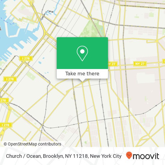 Mapa de Church / Ocean, Brooklyn, NY 11218