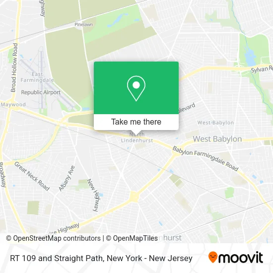 RT 109 and Straight Path map