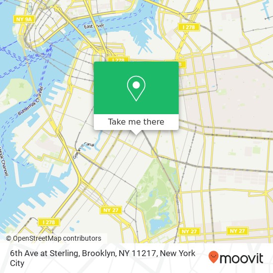 Mapa de 6th Ave at Sterling, Brooklyn, NY 11217