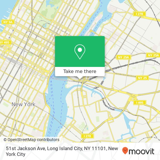 Mapa de 51st Jackson Ave, Long Island City, NY 11101