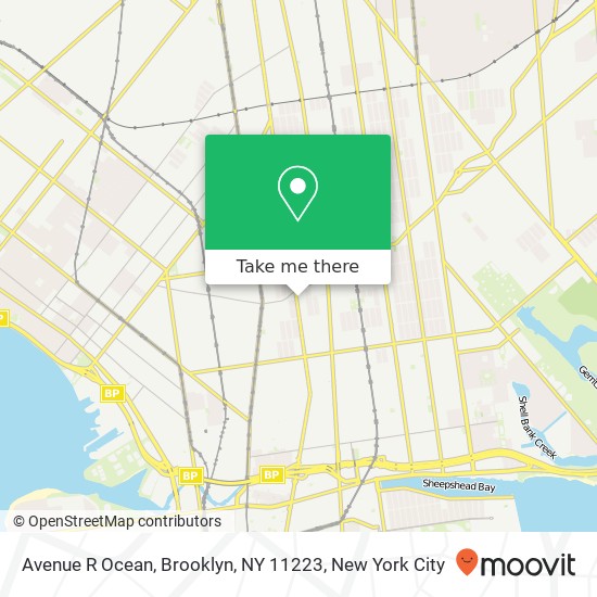 Mapa de Avenue R Ocean, Brooklyn, NY 11223