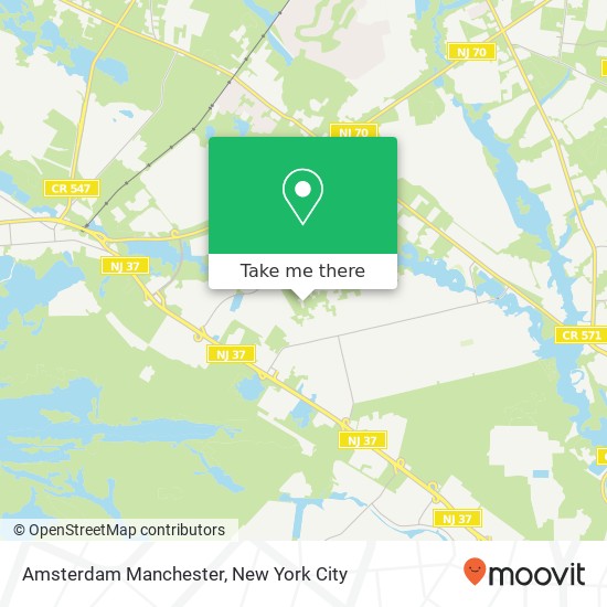 Mapa de Amsterdam Manchester, Toms River, NJ 08757