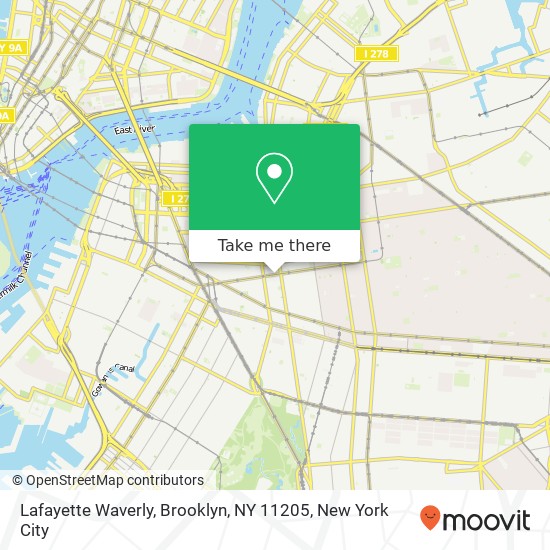 Mapa de Lafayette Waverly, Brooklyn, NY 11205