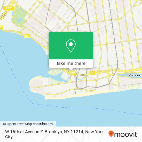 Mapa de W 16th at Avenue Z, Brooklyn, NY 11214