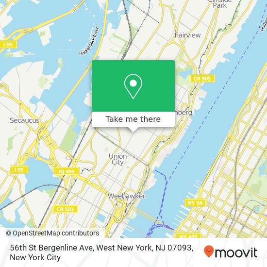 56th St Bergenline Ave, West New York, NJ 07093 map