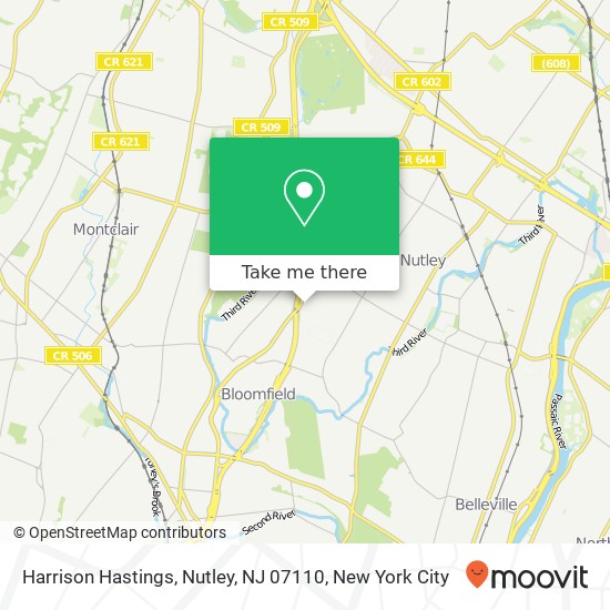 Mapa de Harrison Hastings, Nutley, NJ 07110
