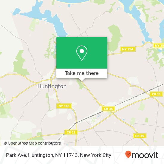 Mapa de Park Ave, Huntington, NY 11743
