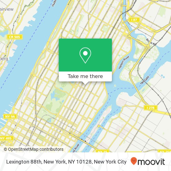 Lexington 88th, New York, NY 10128 map