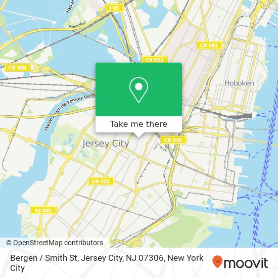 Mapa de Bergen / Smith St, Jersey City, NJ 07306
