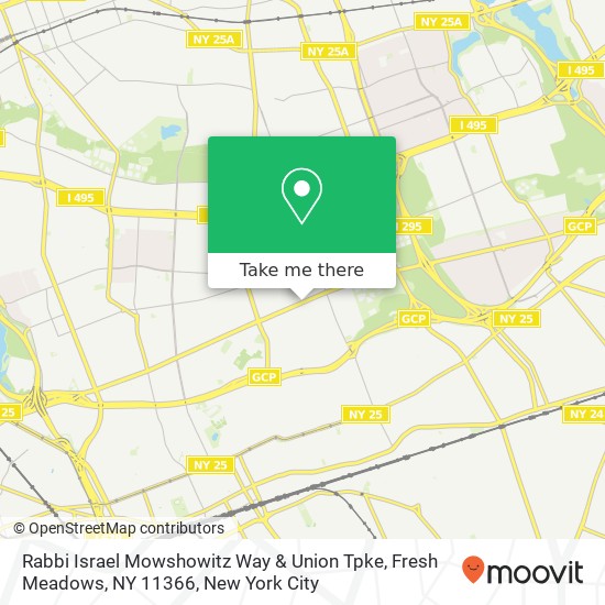 Mapa de Rabbi Israel Mowshowitz Way & Union Tpke, Fresh Meadows, NY 11366