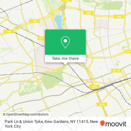 Park Ln & Union Tpke, Kew Gardens, NY 11415 map
