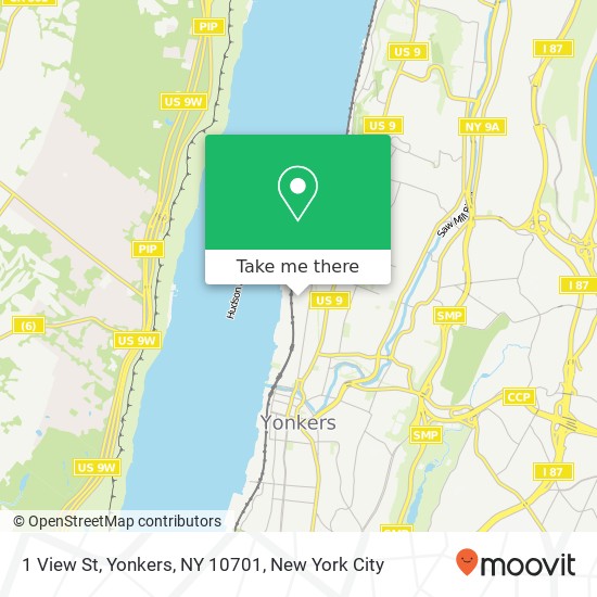 Mapa de 1 View St, Yonkers, NY 10701